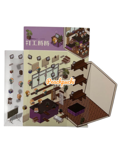 Office Market Animal 3D DIY Scene Sticker Set I Creative Stickers | DIY Manual Miniature Scene Decoration | 3D Three-Dimensional Landscaping