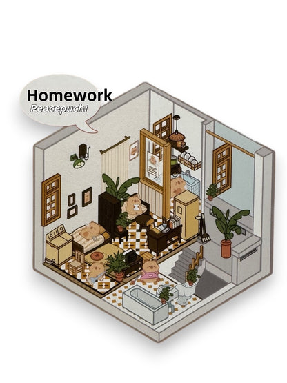 Homework Market Animal 3D DIY Scene Sticker Set I Creative Stickers | DIY Manual Miniature Scene Decoration | 3D Three-Dimensional Landscaping