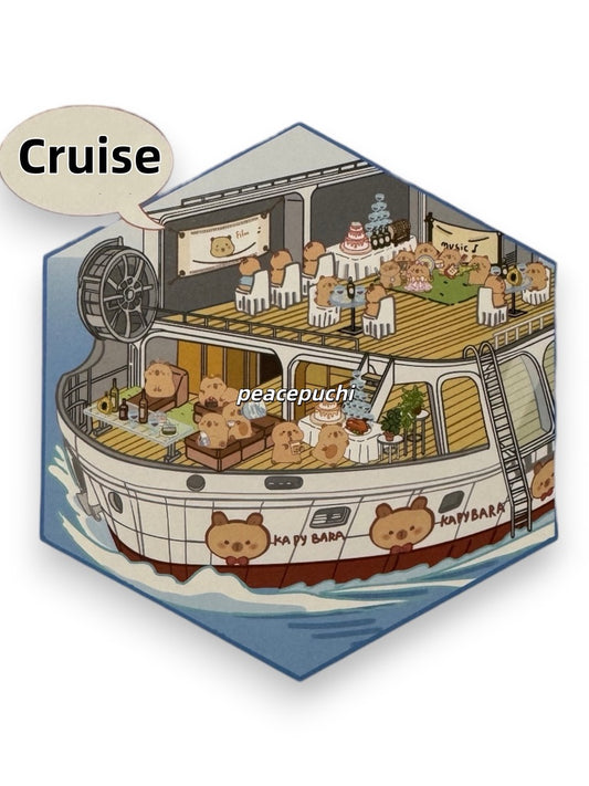 Cruise Market Animal 3D DIY Scene Sticker Set I Creative Stickers | DIY Manual Miniature Scene Decoration | 3D Three-Dimensional Landscaping