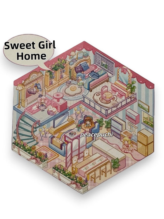 sweet girl home Market Animal 3D DIY Scene Sticker Set I Creative Stickers | DIY Manual Miniature Scene Decoration | 3D Three-Dimensional Landscaping