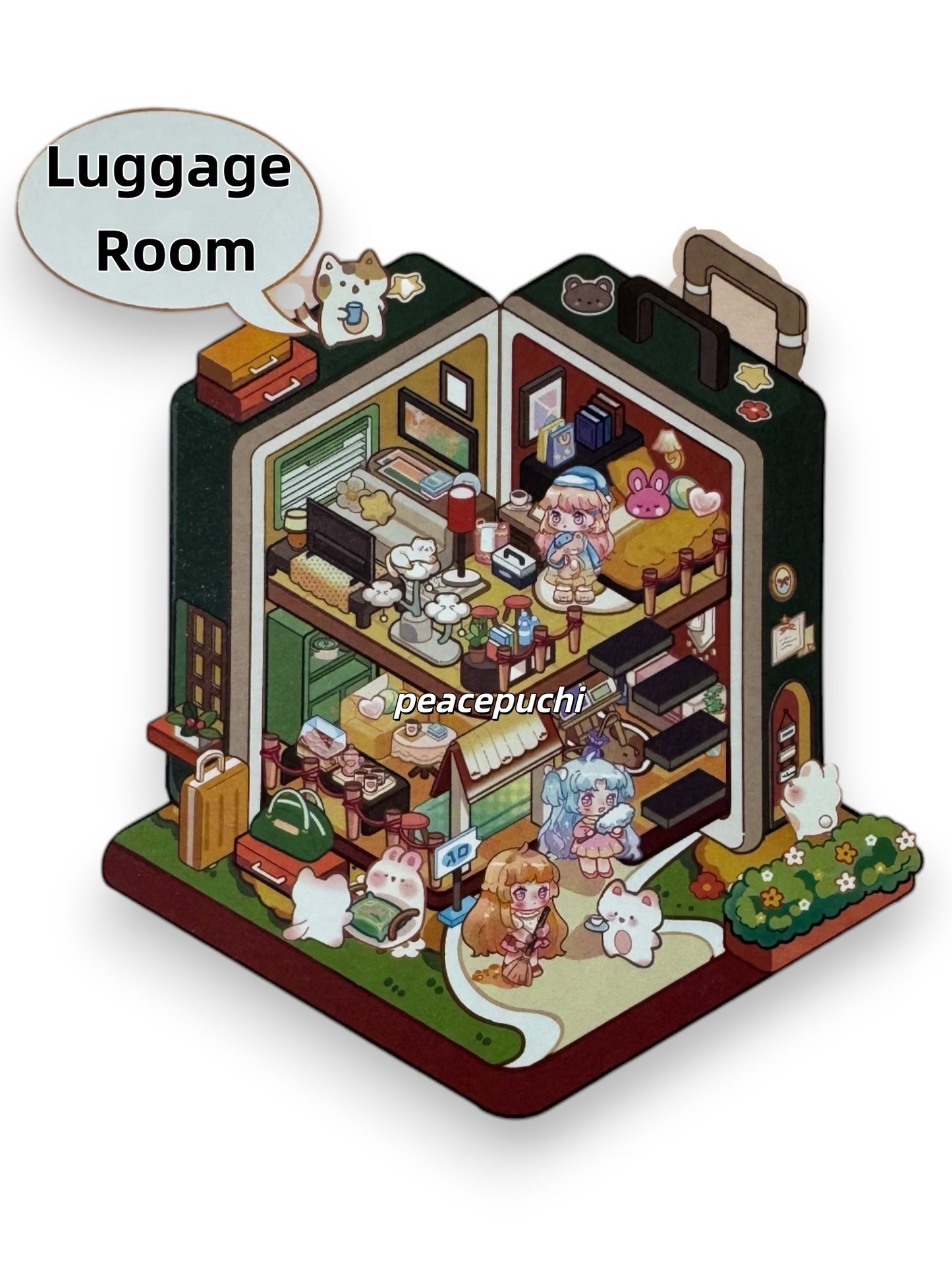 Luggage Room Market Animal 3D DIY Scene Sticker Set I Creative Stickers | DIY Manual Miniature Scene Decoration | 3D Three-Dimensional Landscaping